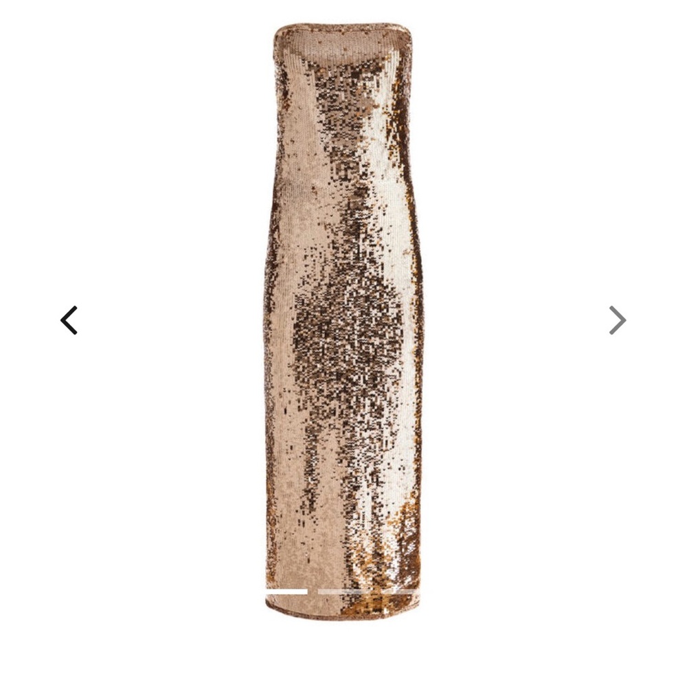 Alice + Olivia Metallic Strapless Dress - Picture 3 of 8